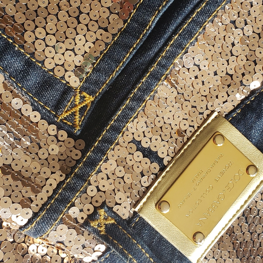Dolce & Gabbana sequin fashion jeans